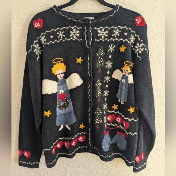 NutCracker Angel Christmas Cardigan - Picture 1 of 8